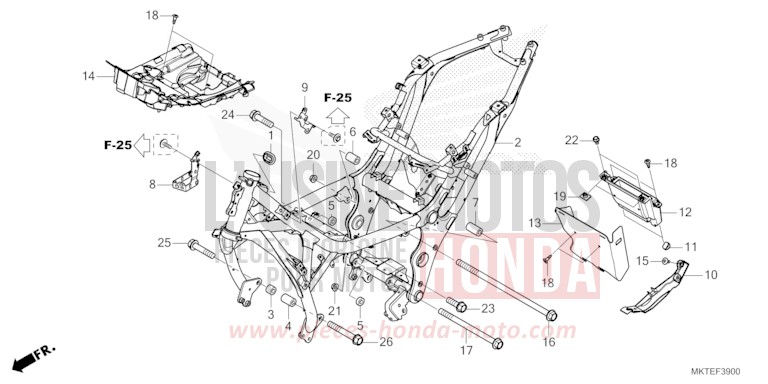 FRAME BODY for X-ADV 750 MAT DEEP MUD GRAY (NHD05) from 2025